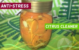 jar of vinegar and orange peels
