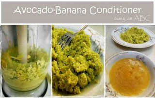 ingredients for banana avocado conditioner