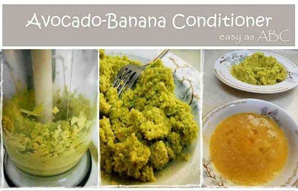 ingredients for banana avocado conditioner