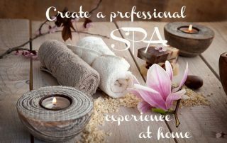 spa experience, towels, candles, flowers
