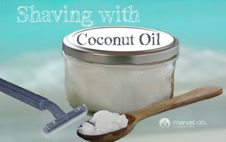 jar of coconut oil and razor