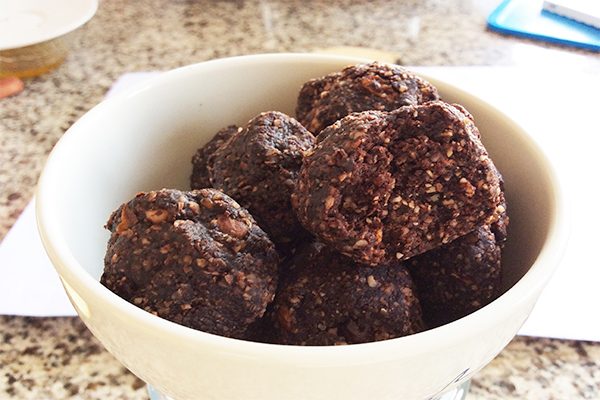 chocolate truffles in bowl