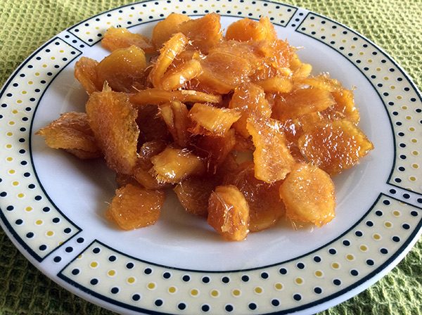 ginger candy on plate