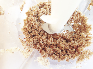almond meal and olive oil in blender